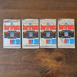Vintage 1991 NFL Quarterbacks Challenge Trading Card Packs 4 Sealed Packs